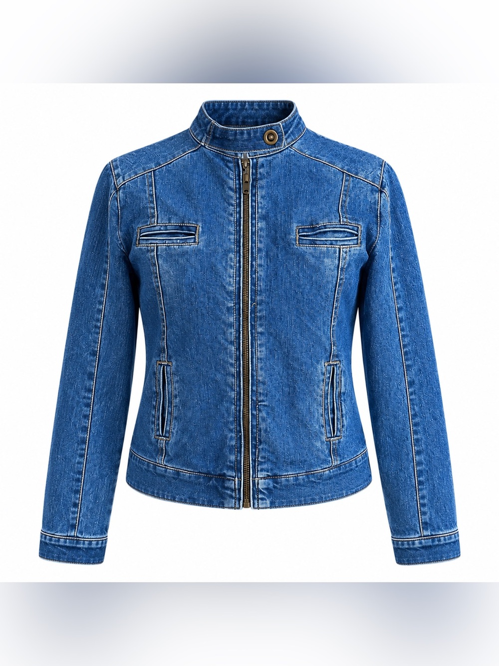 Spanish Harlem Rock Denim Moto Jacket Embellished Women’s M ⧉